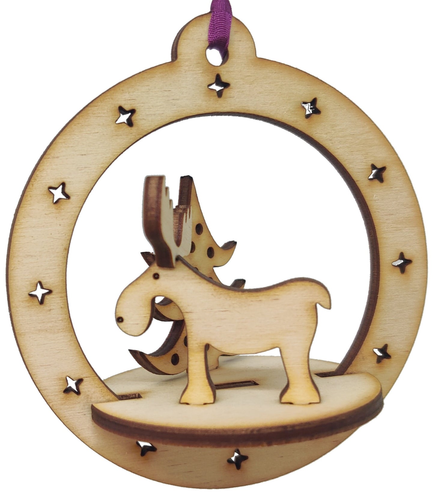 Moose Bauble Christmas Card Model made from Wood