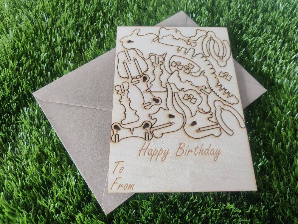 Triceratops Wooden birthday card