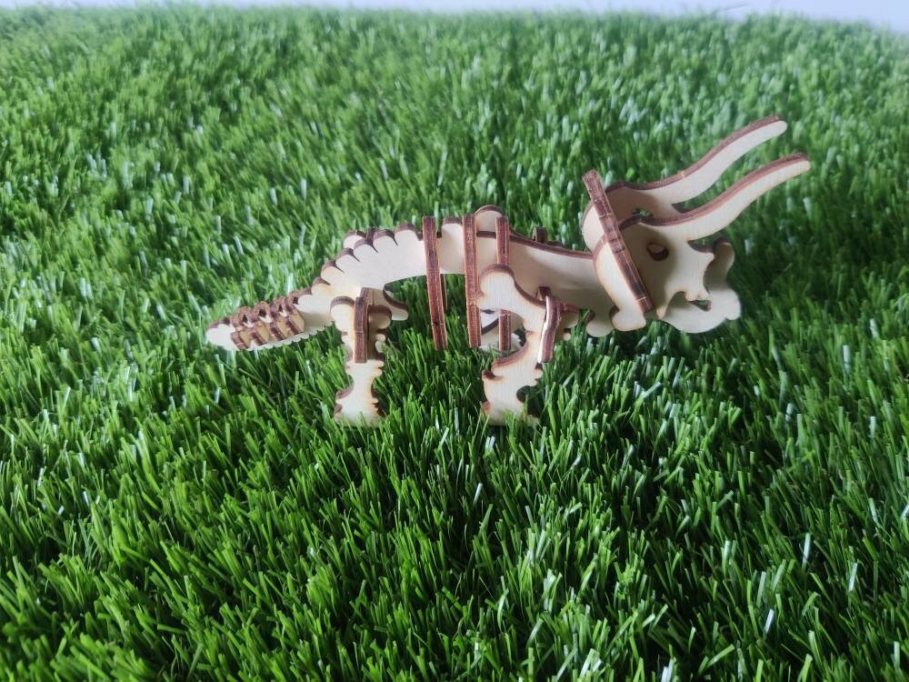 Triceratops Wooden birthday card