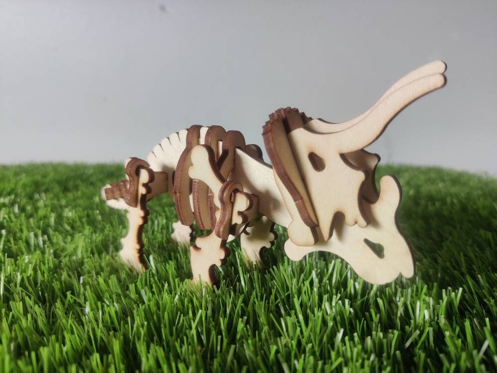Triceratops Wooden birthday card