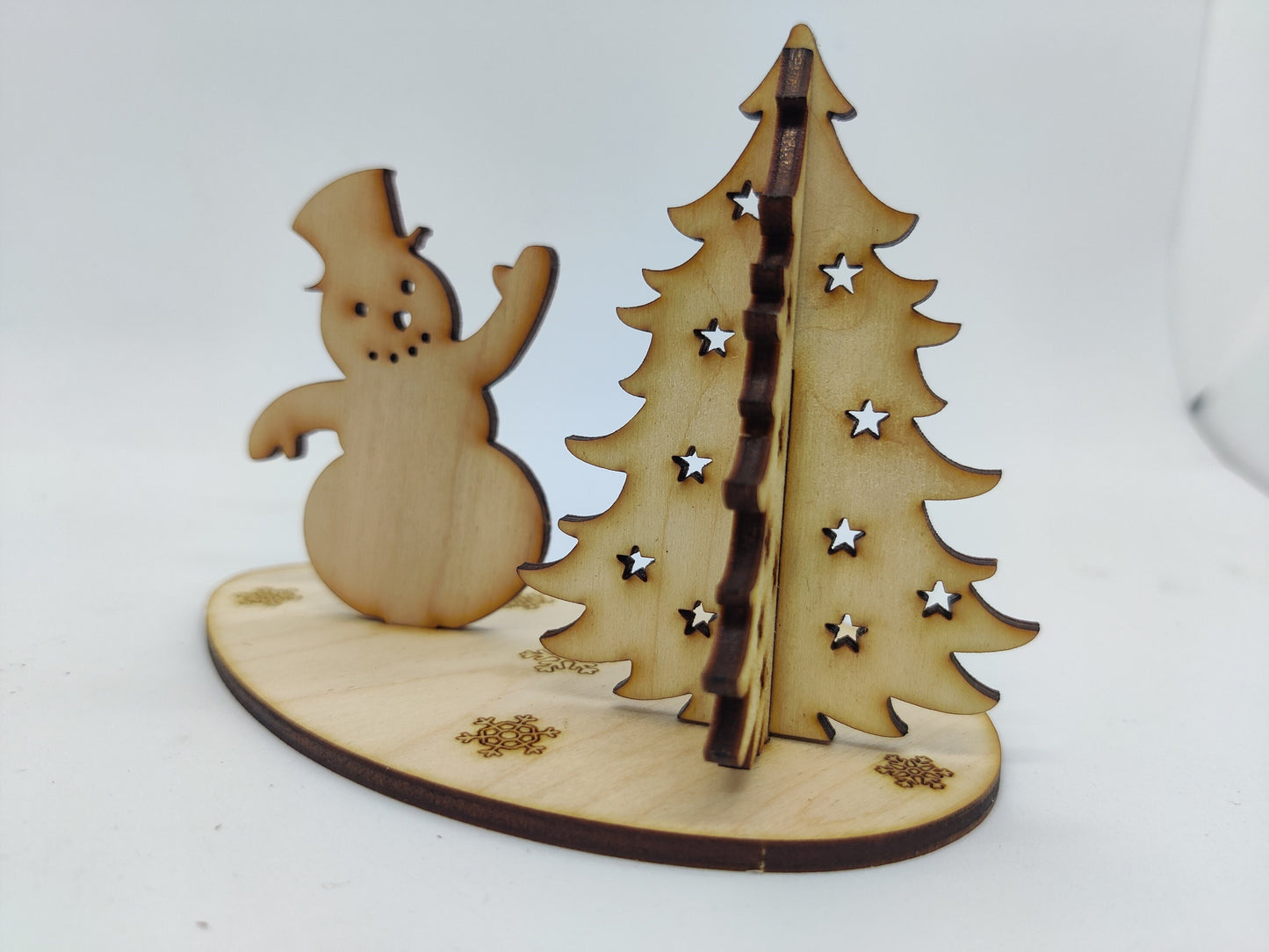 Snowman Christmas card Model made from Wood